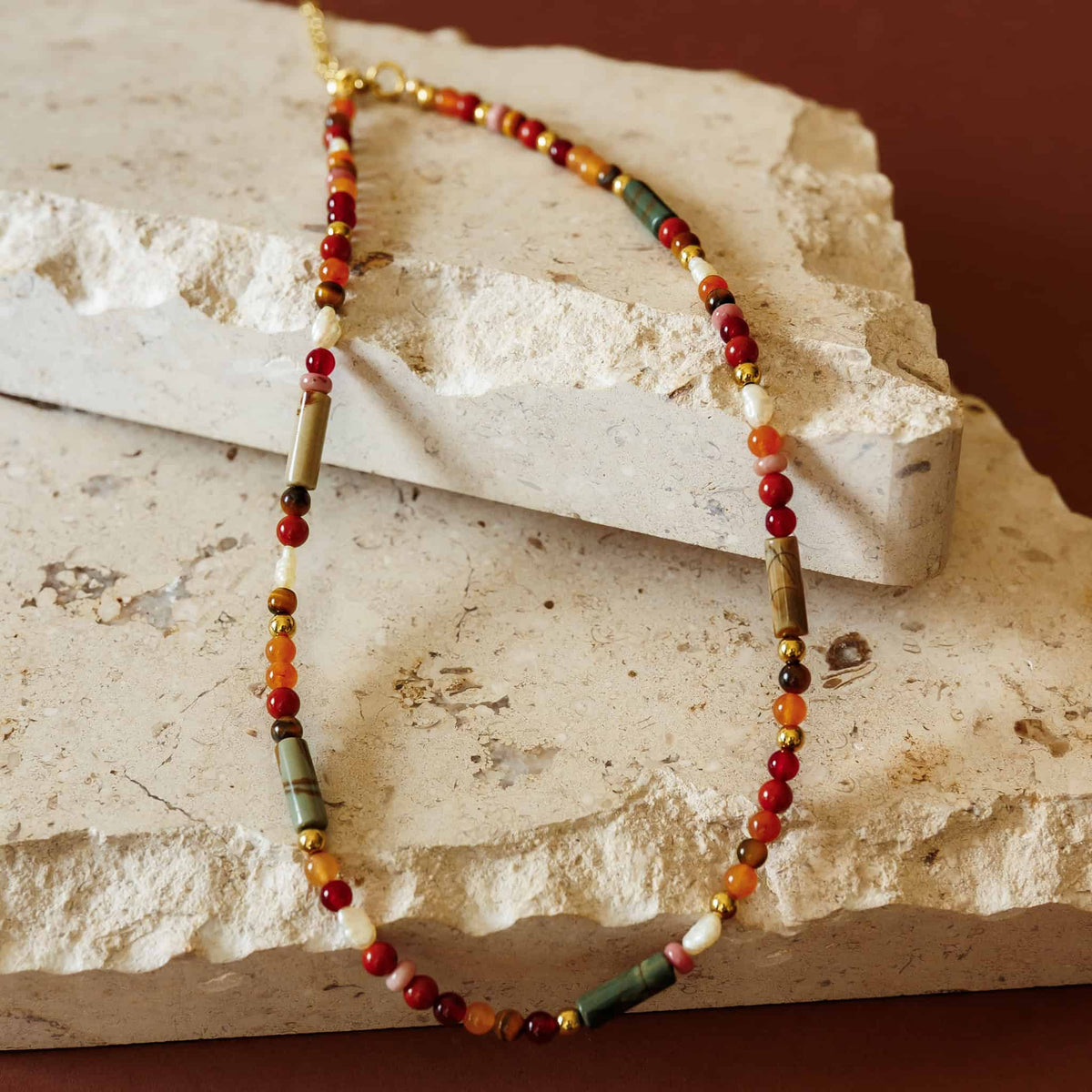 Amber Harvest Beaded Necklace