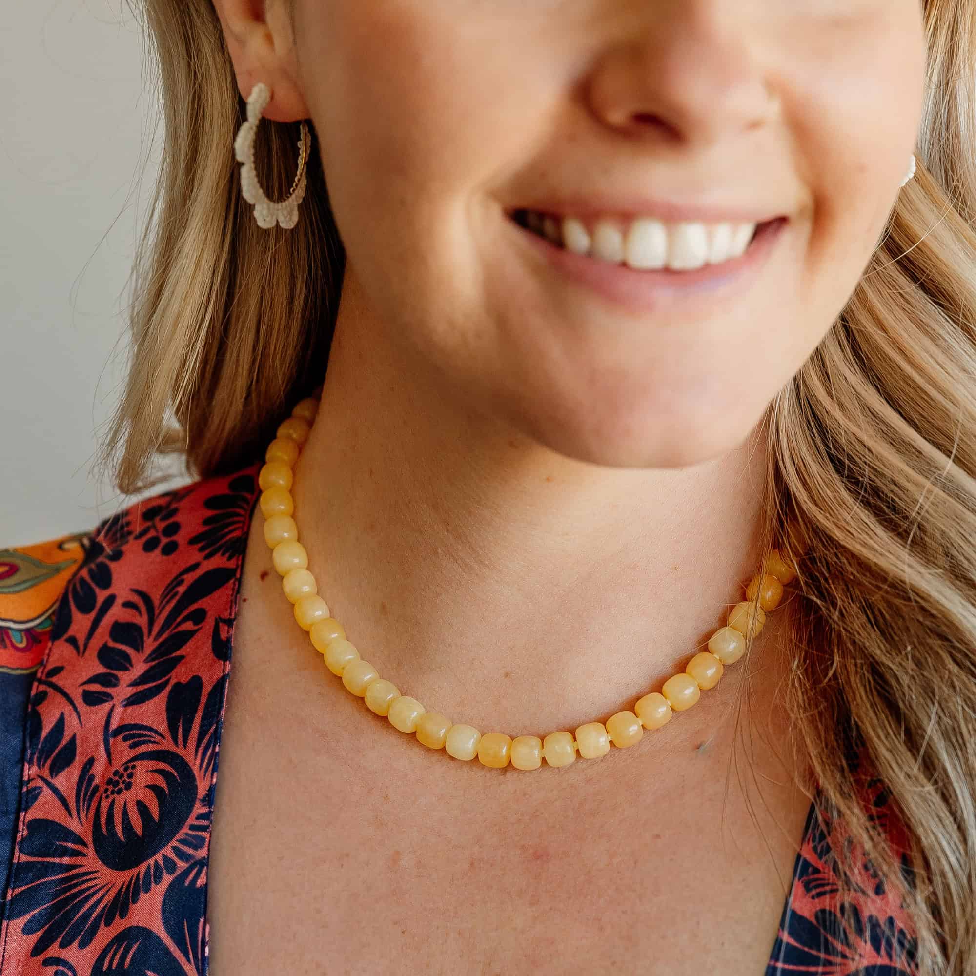 Anika Yellow Beaded Necklace