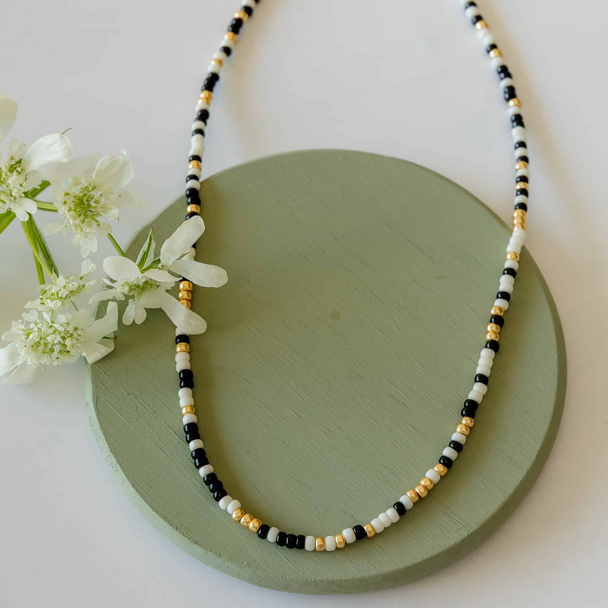 Black Neve Beaded Necklace