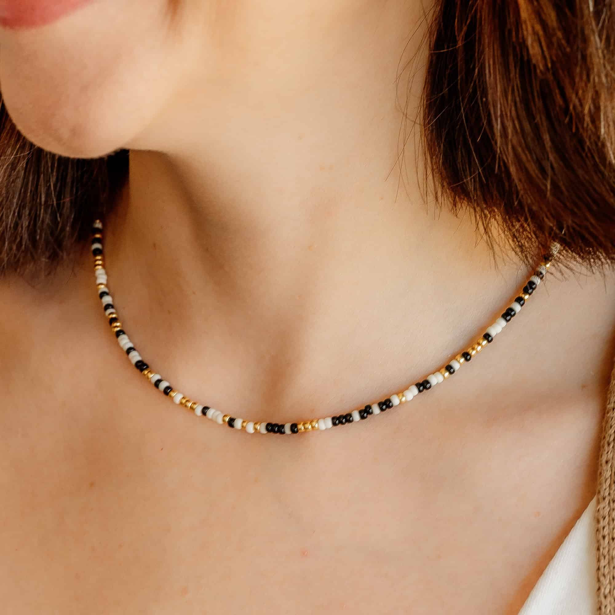 Black Neve Beaded Necklace