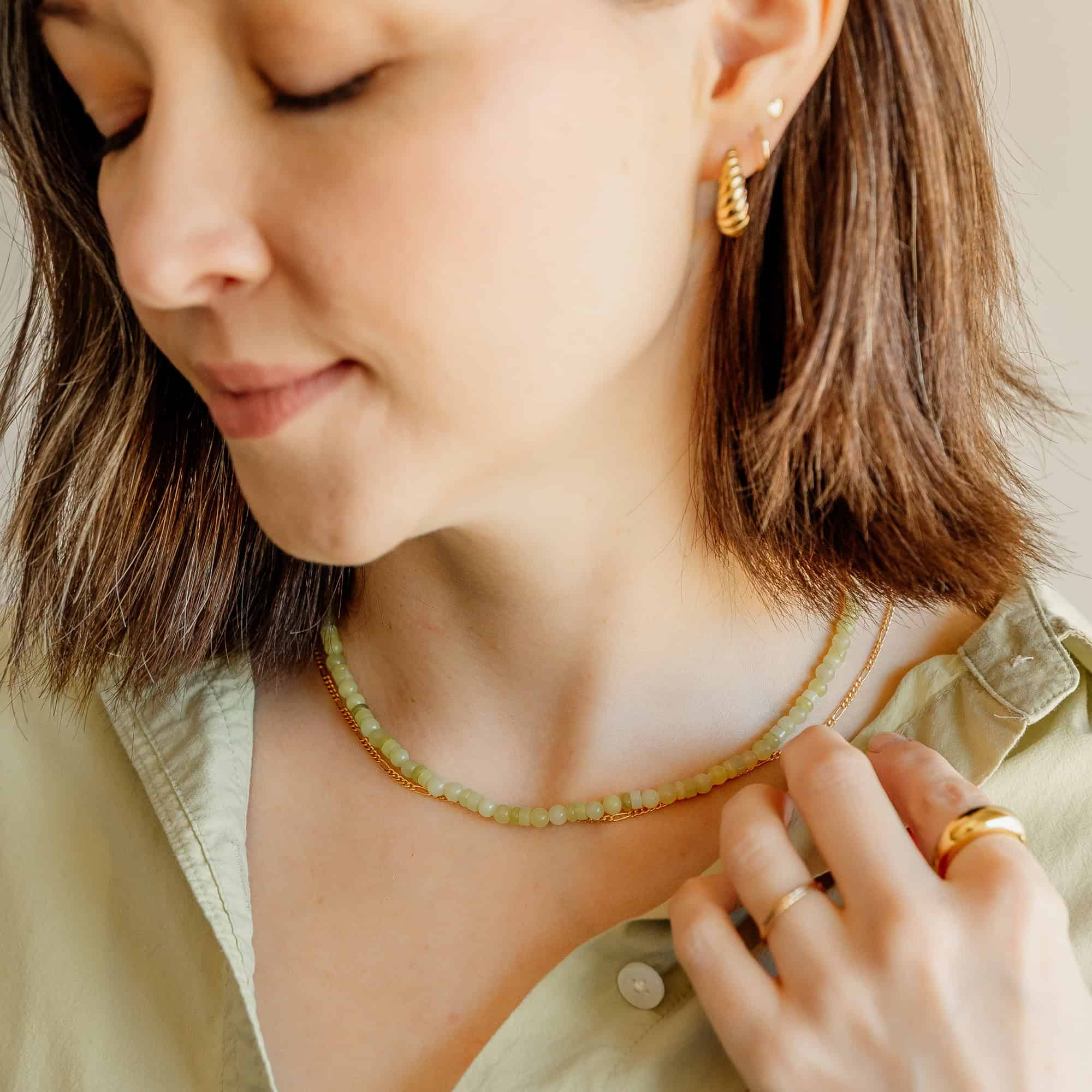 Chartreuse Veda Beaded Necklace