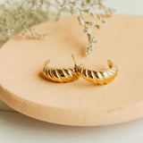 Gold Croissant Earrings