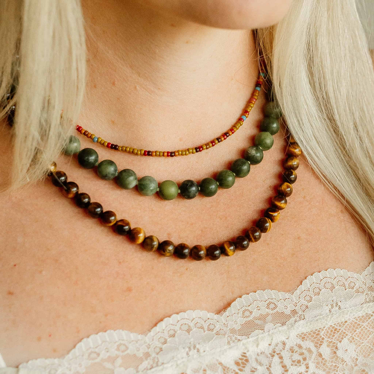 Tiger's Eye Beaded Necklace