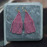Mauve Serena Beaded Earrings