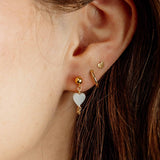 Pearl Heart Lily Earrings