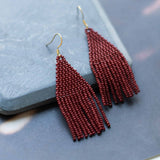 Red Serena Beaded Earrings