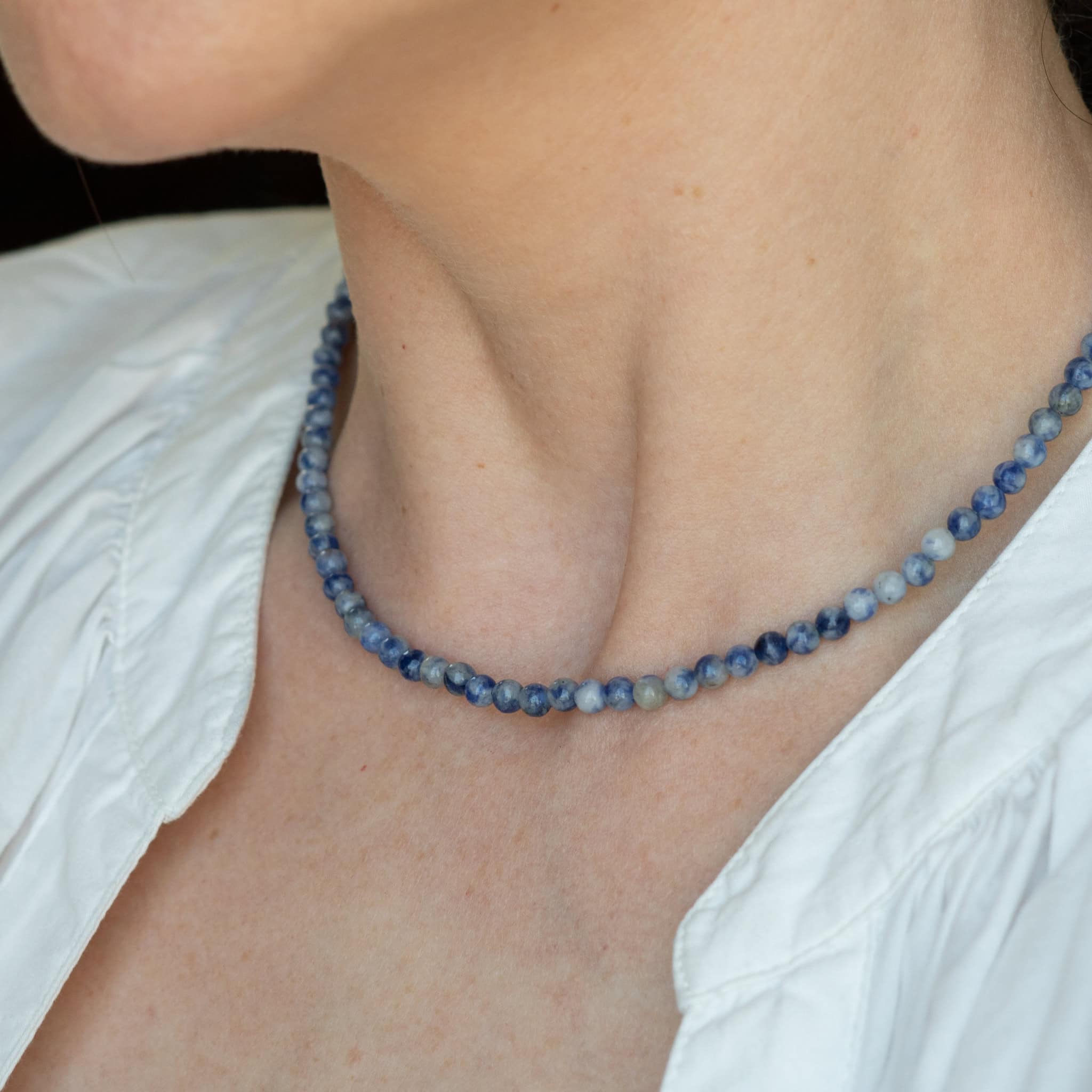 Blue Norah Beaded Necklace