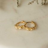 Flower Huggie Hoops