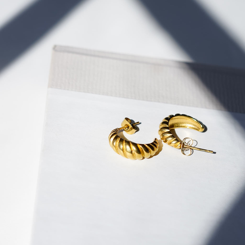 Croissant Earrings-Silver