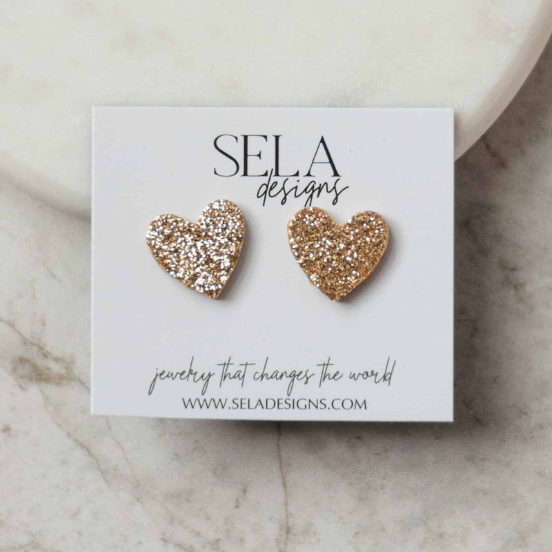 Heart Leather Studs