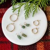 Green Nugget Hoop Charms