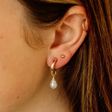Mini Baroque Pearl Hoop Charms