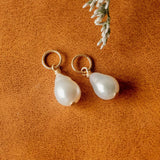 Mini Baroque Pearl Hoop Charms