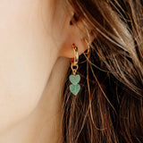 Seafoam Double Heart Hoop Charms
