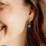 Seafoam Heart Hoop Charms