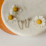 Lily Chain Hoop Earrings