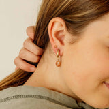 Sunstone Peach Hoop Charms