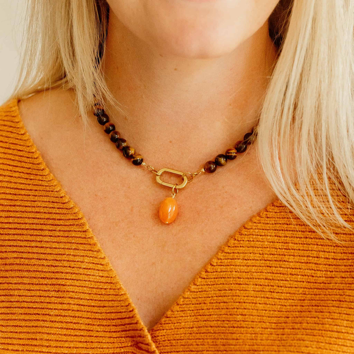 Orange Poppy Necklace Charm