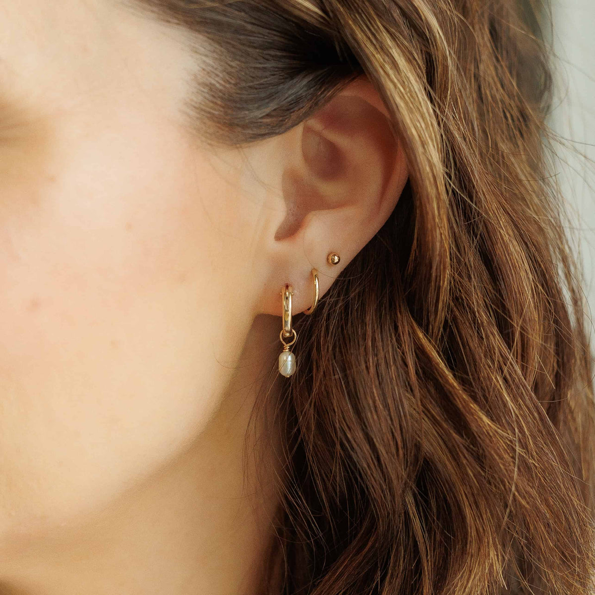 Single Pearl Hoop Charms