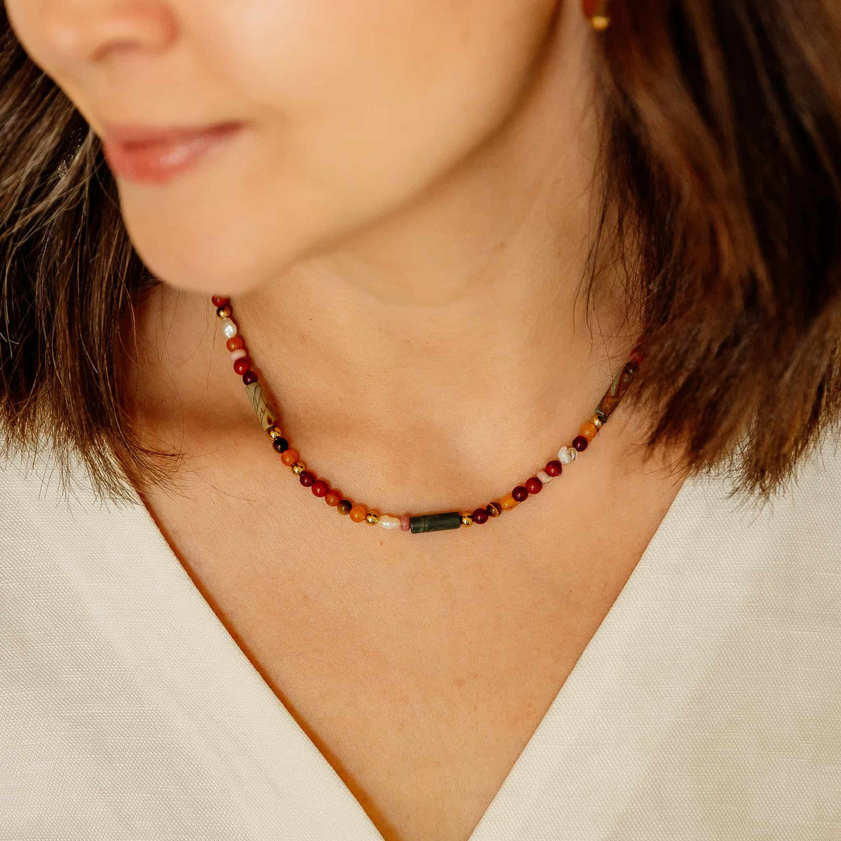 Amber Harvest Beaded Necklace