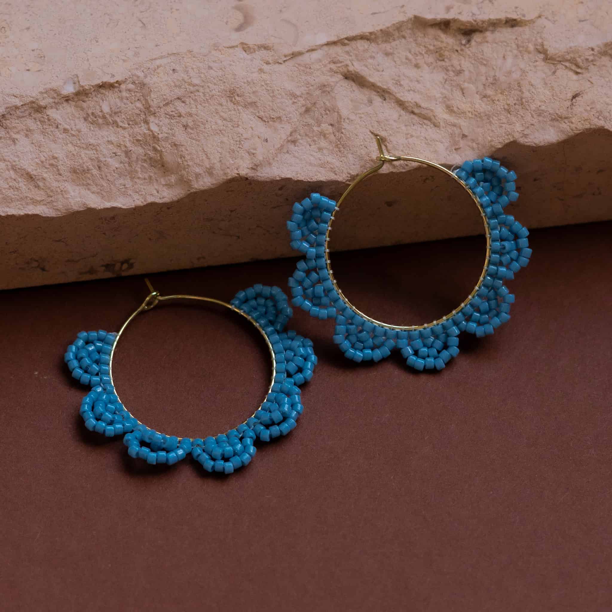 Cornflower Blue Daisy Earrings