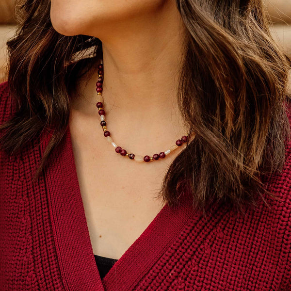 Burgundy Rowan Necklace