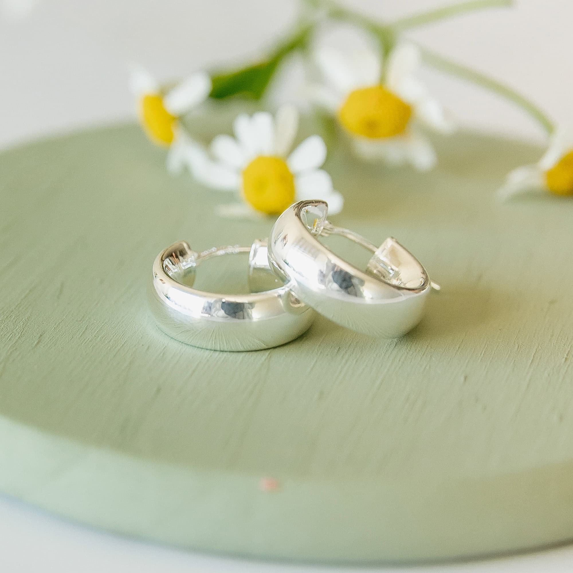Chunky Sterling Silver Hoops