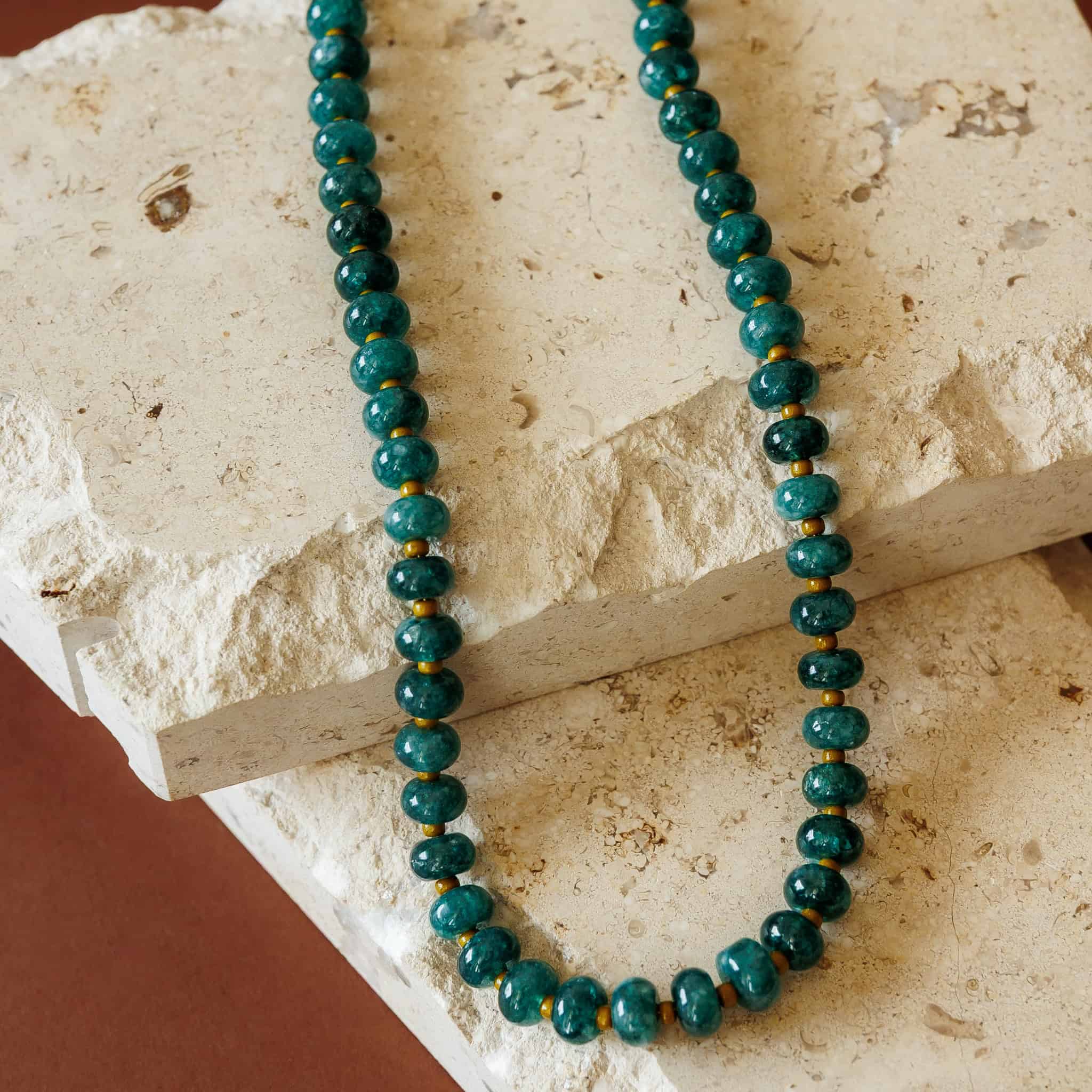 Deep Teal Margot Beaded Necklace