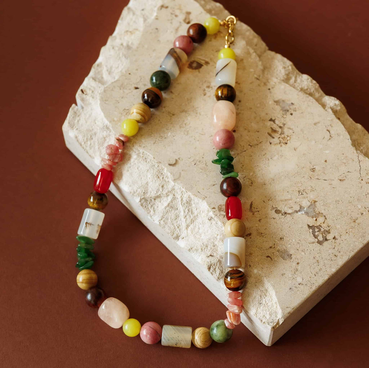 Gathered Beaded Necklace