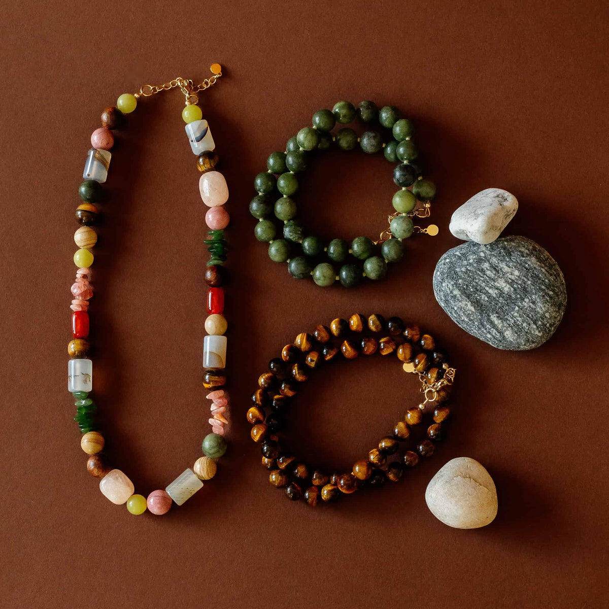 Gathered Beaded Necklace