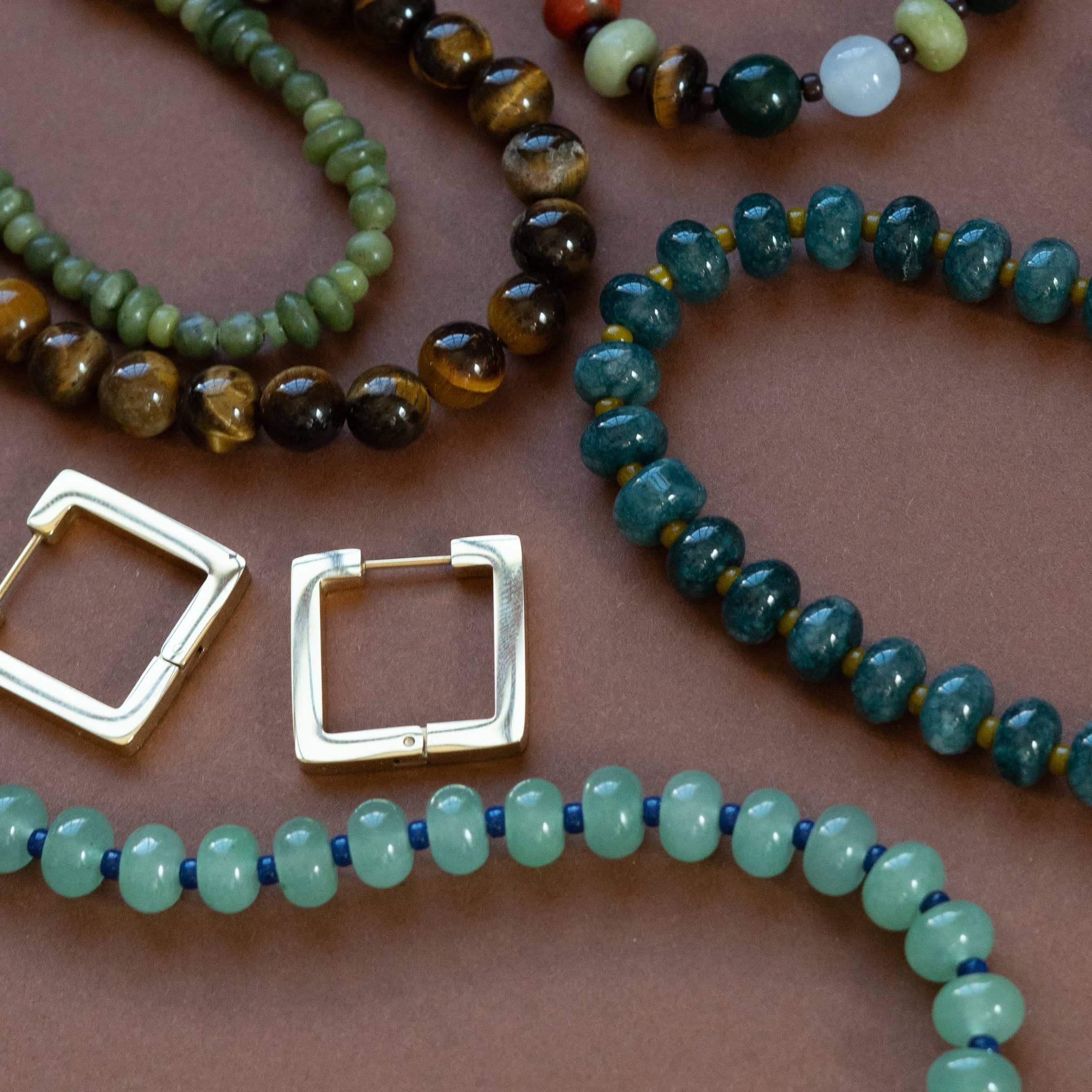 Green Margot Beaded Necklace