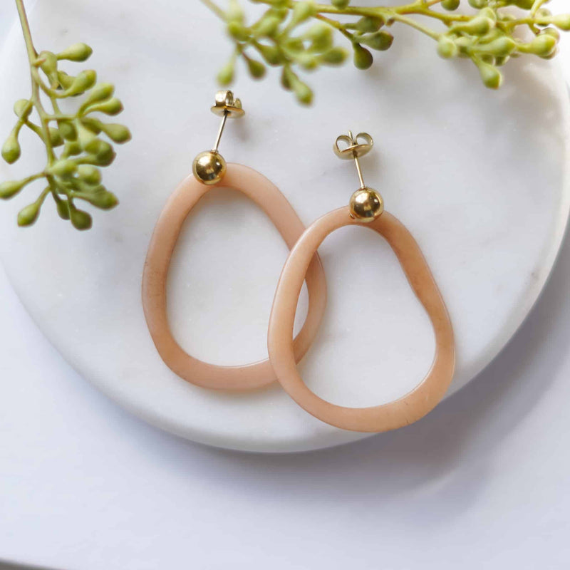 Lipgloss Tagua Hoop Earrings