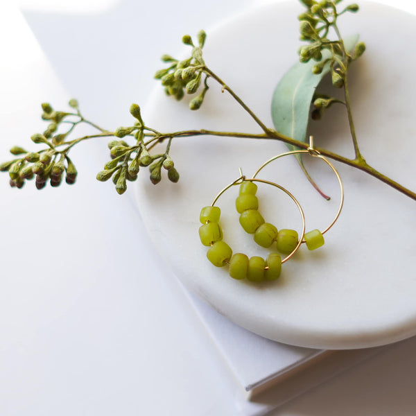 Lime Ellen Hoop Earrings