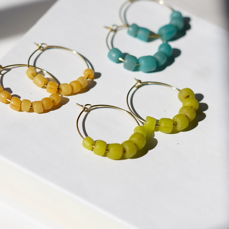 Lime Ellen Hoop Earrings