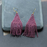 Mauve Serena Beaded Earrings