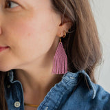 Mauve Serena Beaded Earrings