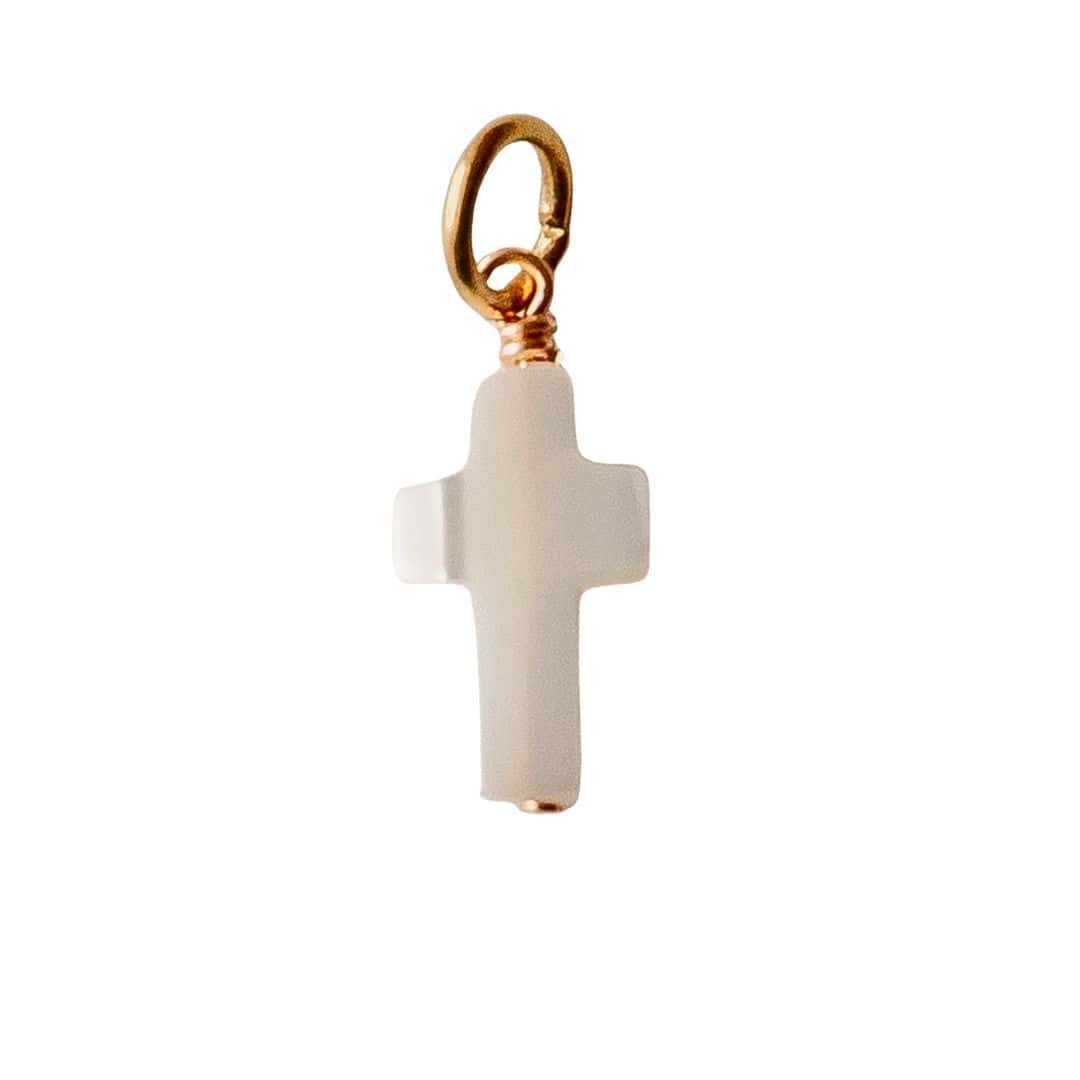 Pearl Cross Necklace Charm