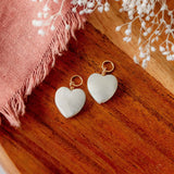 Pearl Heart Hoop Charms