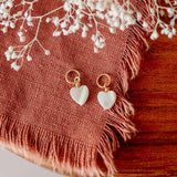 Pearl Heart Hoop Charms