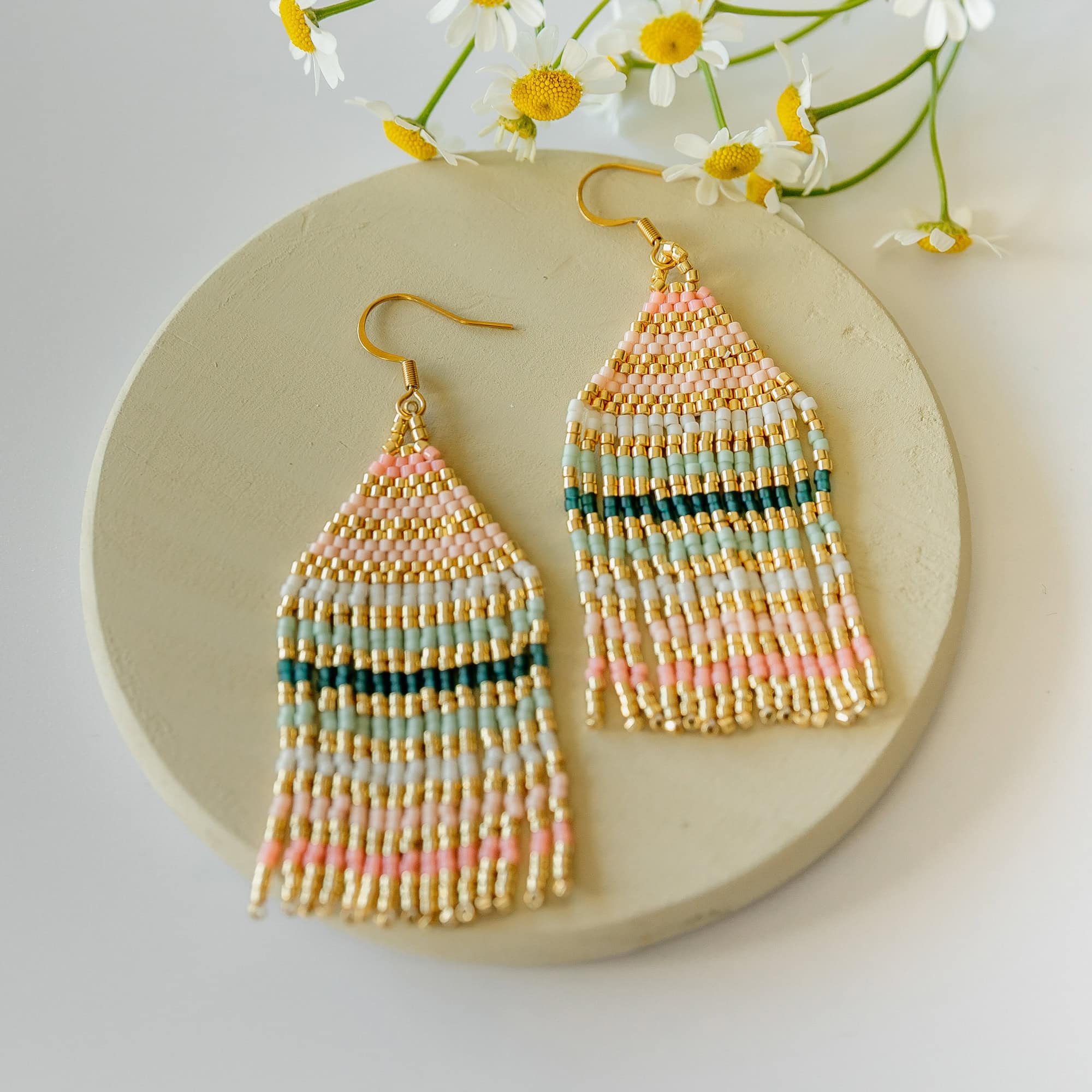 Pink Zora Beaded Earrings