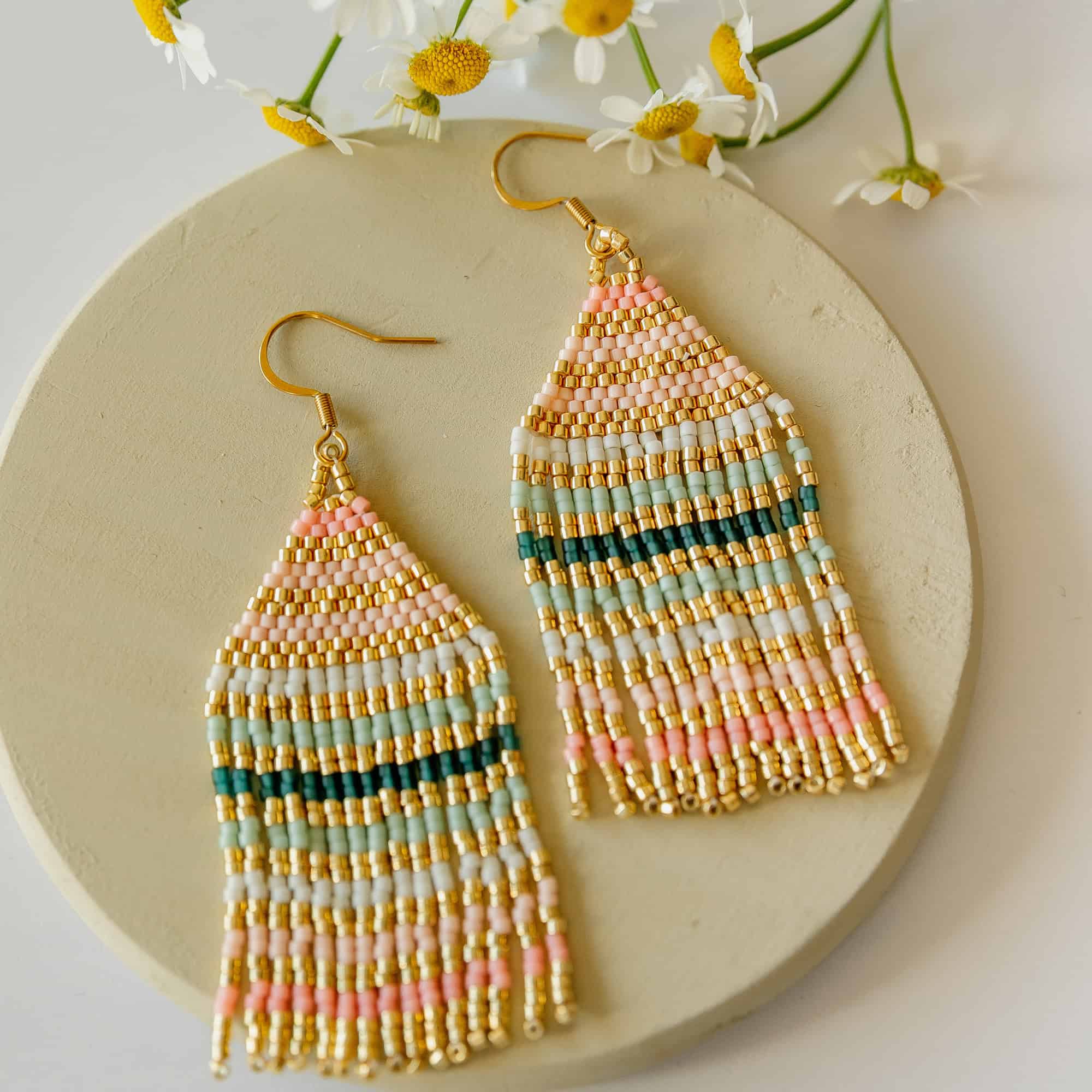 Pink Zora Beaded Earrings