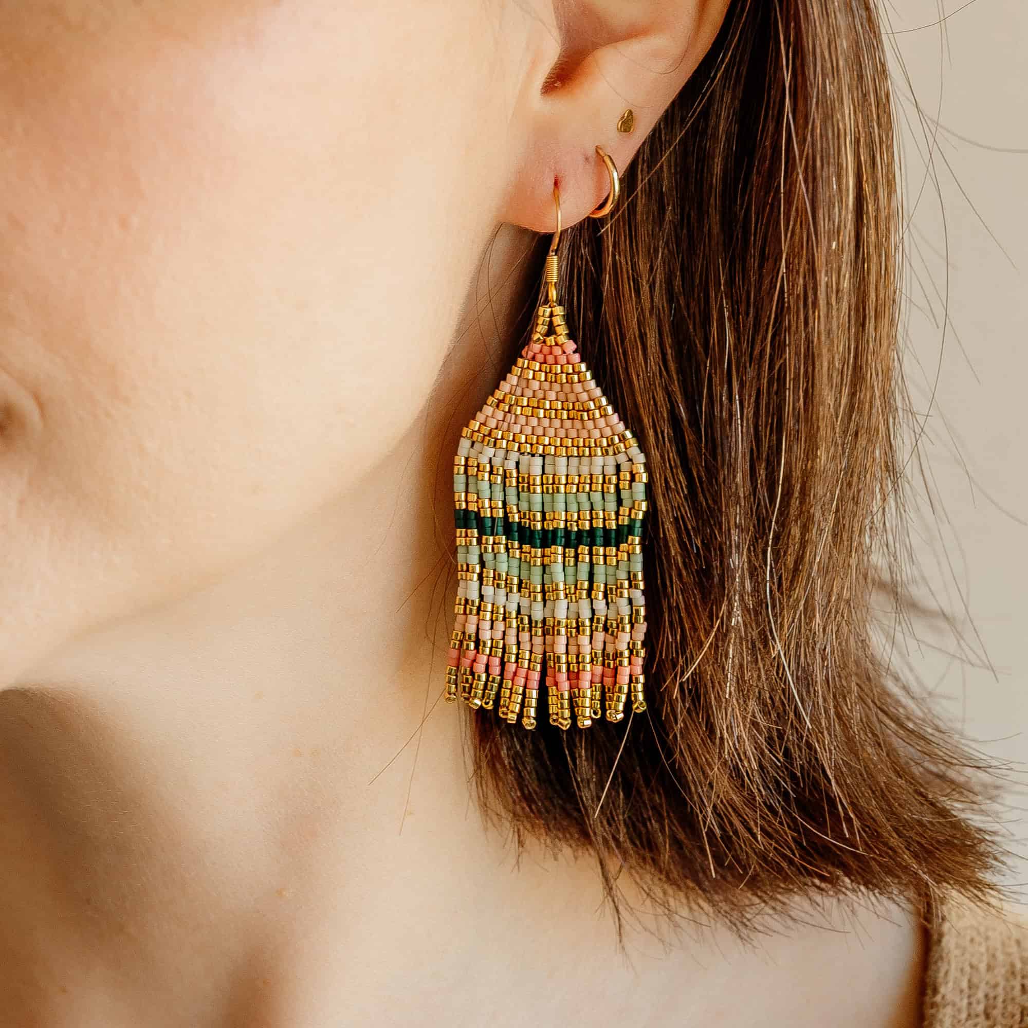 Pink Zora Beaded Earrings
