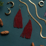 Red Serena Beaded Earrings