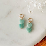 Seafoam Double Heart Hoop Charms