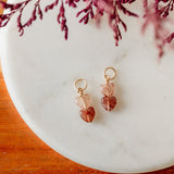 Strawberry Double Heart Hoop Charms