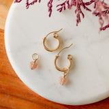 Strawberry Heart Hoop Charms