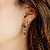 Strawberry Double Heart Hoop Charms