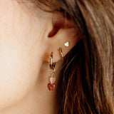 Strawberry Double Heart Hoop Charms