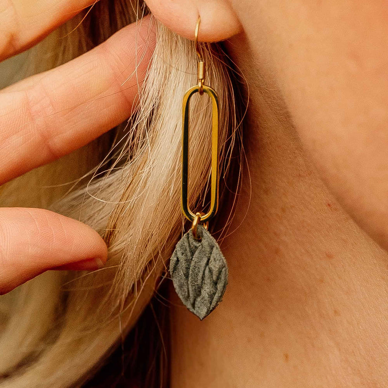 Woven Olive Lyn Earrings