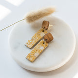 wood and yellow natural lightweight earrings